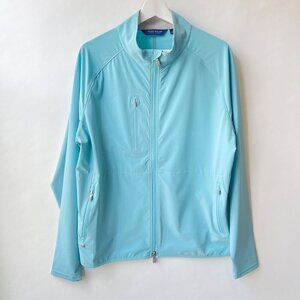 Peter Millar Men ‘s golf flex adapt wind shell jacket , Light blue, Size L F42